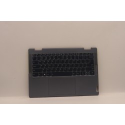 Carcasa superioara cu tastatura palmrest Laptop, Lenovo, Yoga 7 14IAL7 Type 82QE, 5CB1J02450, AM2E4000E10L, EL2E4000C00, iluminata, Stone Blue, layout US