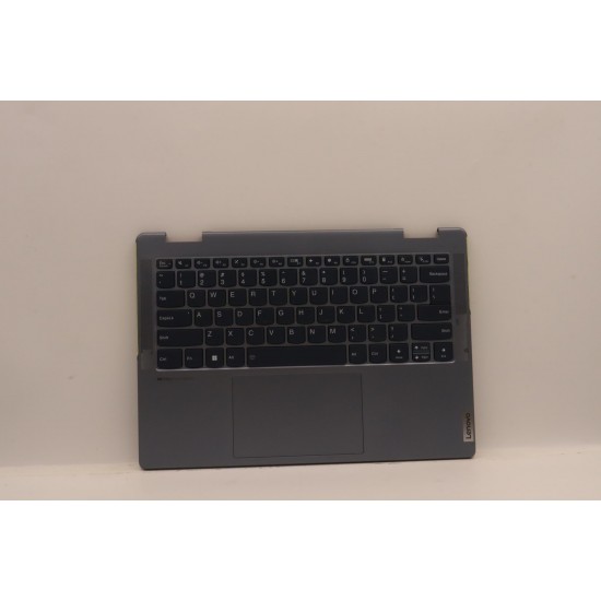 Carcasa superioara cu tastatura palmrest Laptop, Lenovo, Yoga 7 14IAL7 Type 82QE, 5CB1J02450, AM2E4000E10L, EL2E4000C00, iluminata, Stone Blue, layout US