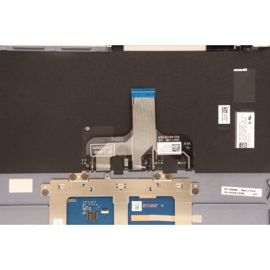 Carcasa superioara cu tastatura palmrest Laptop, Lenovo, Yoga 7 14IAL7 Type 82QE, 5CB1J02450, AM2E4000E10L, EL2E4000C00, iluminata, Stone Blue, layout US