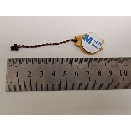 Baterie bios Laptop, CR2032, 9448A, 3V, 220mAh, 5.5cm, rosu si negru, conector plat, 2 pini