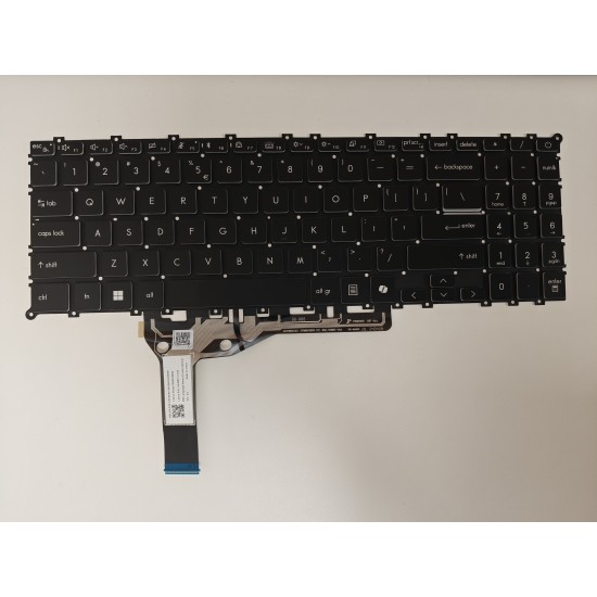 Tastatura Laptop Gaming, MSI, Prestige 16 Evo B2HMG, MS-15A1, iluminata, 6 pini, neagra, layout US