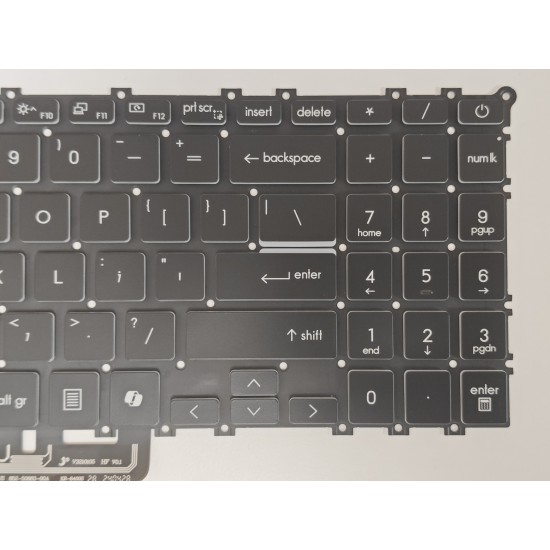 Tastatura Laptop Gaming, MSI, Prestige 16 Evo B2HMG, MS-15A1, iluminata, 6 pini, neagra, layout US