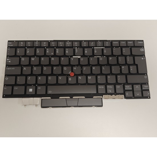 Tastatura Laptop, Lenovo, ThinkPad X1 Yoga 7th Type 21CD, 21CE, iluminata, gri, layout UK