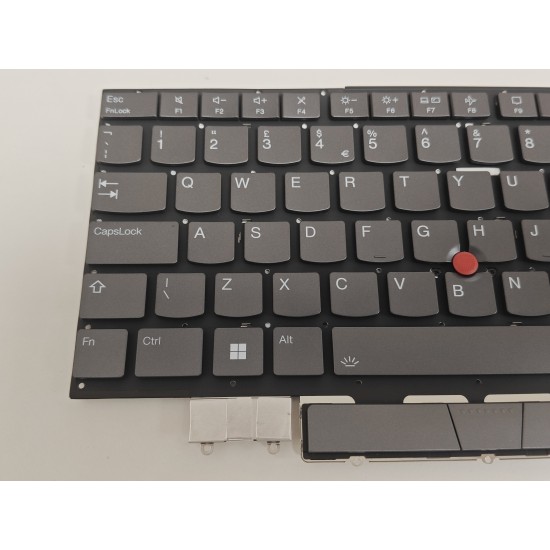 Tastatura Laptop, Lenovo, ThinkPad X1 Yoga 7th Type 21CD, 21CE, iluminata, gri, layout UK