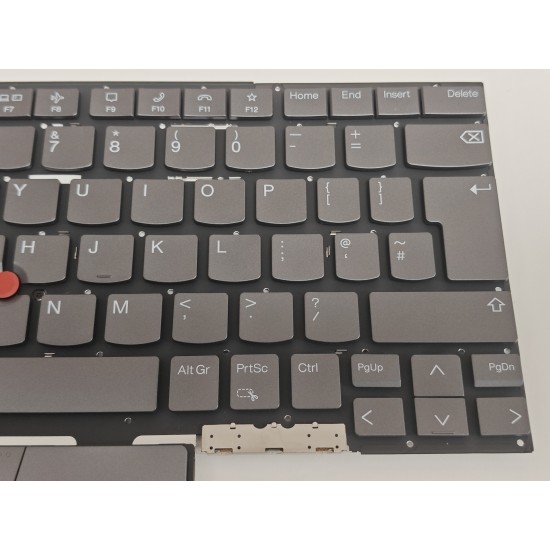 Tastatura Laptop, Lenovo, ThinkPad X1 Yoga 7th Type 21CD, 21CE, iluminata, gri, layout UK