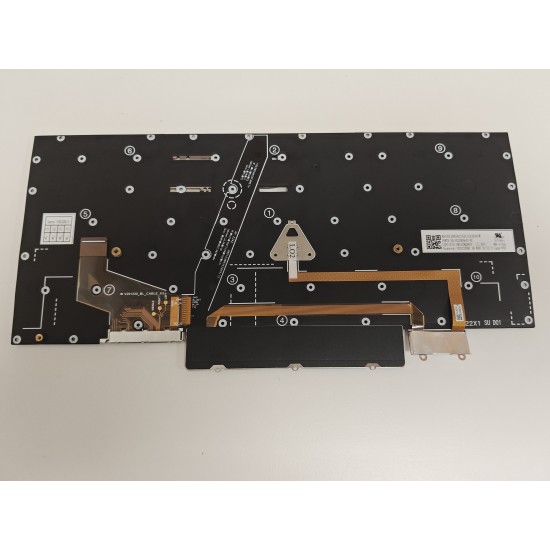 Tastatura Laptop, Lenovo, ThinkPad X1 Yoga 7th Type 21CD, 21CE, iluminata, gri, layout UK