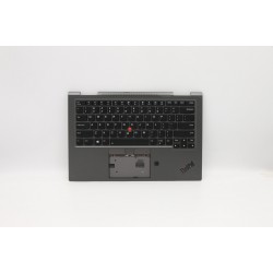 Carcasa superioara cu tastatura palmrest compatibila Laptop, Lenovo, ThinkPad X1 Yoga 5M10V24845, 5M10V24881, AM1AF000C00, iluminata, Iron Grey, layout US