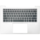 Carcasa superioara cu tastatura palmrest Laptop, HP, ELiteBook 830 G10, 835 G10, N44566-001, 6070B1966901, iluminata, argintie, layout US