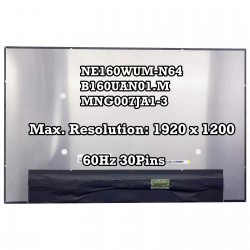 Display Laptop, HP, EliteBook 6 G1i 16, P34950-001, N160JCA-E5M, 16 inch, rezolutie FHD+, 1920x1200, IPS, 60Hz, conector 20mm, 30 pini