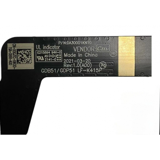 Cablu video LVDS Laptop, Dell, XPS 15 9510, P91F, P91F002, 0GJTC, 00GJTC, GDB51, GDP51, LF-K415P, conector 17mm, 30 pini