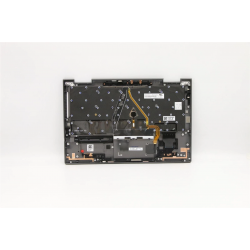 Carcasa superioara cu tastatura palmrest Laptop, Lenovo, ThinkPad X1 Yoga 4th Type 20QF, 20QG, 20SA, 20SB, 5M10V24944, AM1AF000L00, iluminata, Iron Grey, layout UK