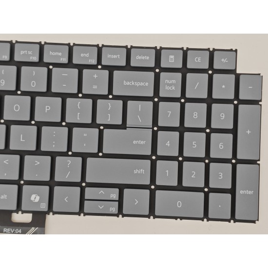 Tastatura Laptop, Dell, 16 Plus DB16250, P135F, P135F001, iluminata, albastru gri, layout US