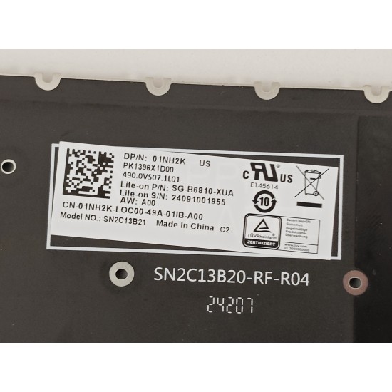 Tastatura Laptop, Dell, 16 Plus DB16250, P135F, P135F001, iluminata, albastru gri, layout US