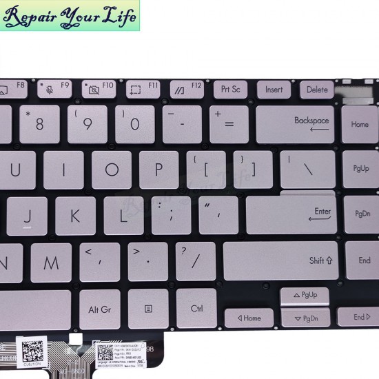 Tastatura Laptop, Asus, ZenBook 14X UN5401R, UN5401RA, UN5401Q, UN5401QA, iluminata, argintie, layout US