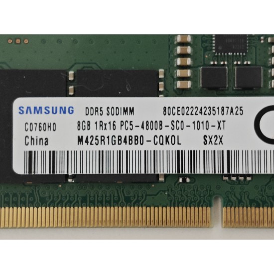 Memorie ram Laptop Samsung 8GB, DDR5, 1Rx16, 4800Mhz, MTC4C10163S1SC56BD1, PC5-4800B, CL40, 1.1V, Non-ECC, sodimm, 262 pini, bulk
