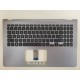 Carcasa superioara cu tastatura palmrest Laptop, Asus, VivoBook 15 K530F, K530FN, 90NB0I94-R32UK0, 13NB0IA4AP0321, FBXKJ006010, X530UA-1D, iluminata, gri, layout US/UK
