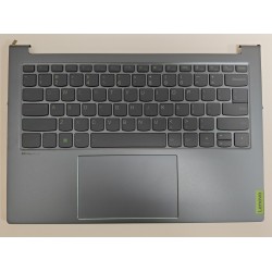 Carcasa superioara cu tastatura palmrest Laptop, Lenovo, Yoga Slim 7 Pro 14IAH7 Type 82UT, 5CB1J30910, AM2KF000520, ET2KF000600, AM2KF000600, iluminata, albastra, layout US