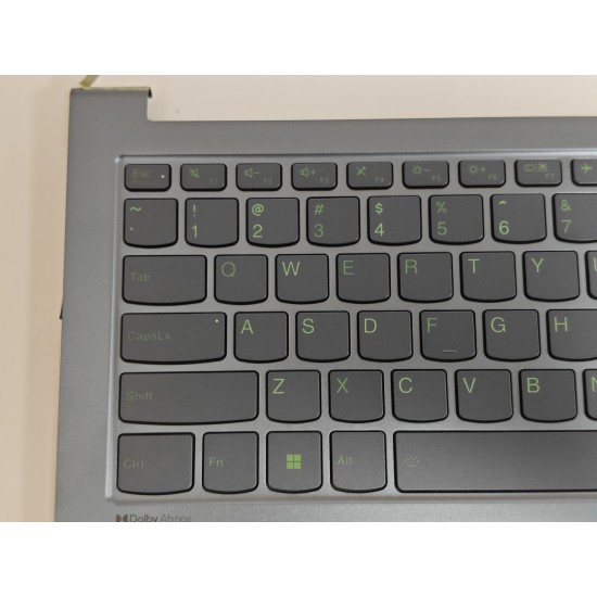 Carcasa superioara cu tastatura palmrest Laptop, Lenovo, Yoga Slim 7 Pro 14IAH7 Type 82UT, 5CB1J30910, AM2KF000520, ET2KF000600, AM2KF000600, iluminata, albastra, layout US