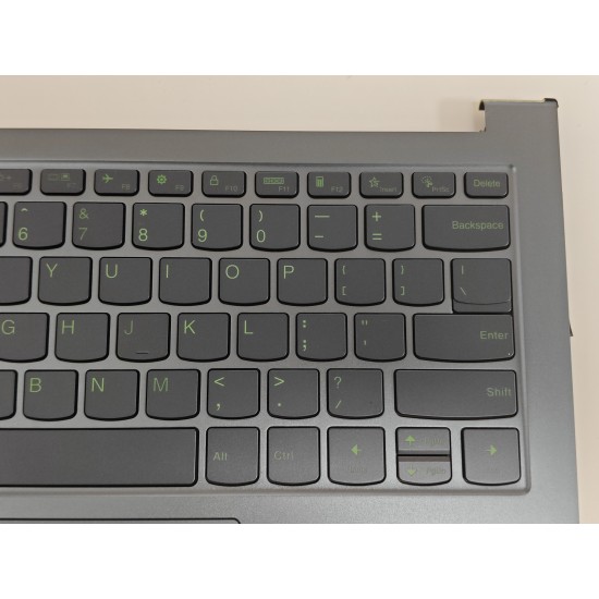 Carcasa superioara cu tastatura palmrest Laptop, Lenovo, Yoga Slim 7 Pro 14IAH7 Type 82UT, 5CB1J30910, AM2KF000520, ET2KF000600, AM2KF000600, iluminata, albastra, layout US
