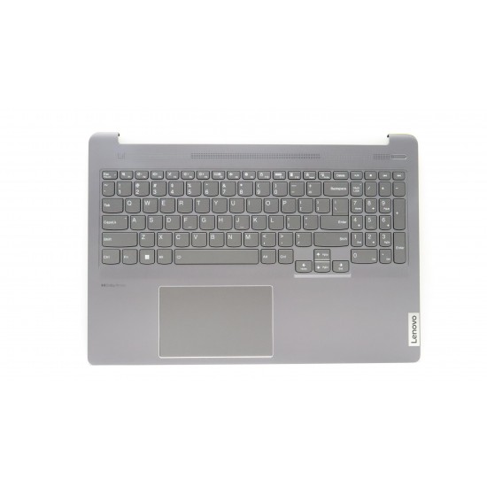 Carcasa superioara cu tastatura palmrest Laptop, Lenovo, IdeaPad 5 Pro 16IAH7 Type 82SK, 5CB1J08850, HQ20721720000, HQ20901841000, S570C-B, iluminata, Storm Grey, layout US