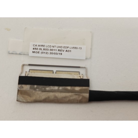 Cablu video LVDS Laptop, Lenovo, ThinkBook 13s G2 ITL Type 20V9, 5C10S30143, 450.0LX03.0001, 450.0LX03.0011, LV550-13, UHD, non touch, 40 pini