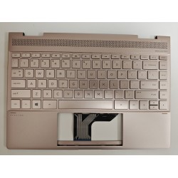 Carcasa superioara cu tastatura palmrest Laptop, HP, Spectre X360 13-AE, 13T-AE, TPN-Q199, L07275-001, L07275-B31, KEQ4AX33TATP30, iluminata, auriu roz, layout US