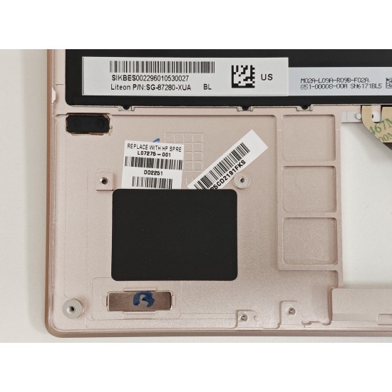 Carcasa superioara cu tastatura palmrest Laptop, HP, Spectre X360 13-AE, 13T-AE, TPN-Q199, L07275-001, L07275-B31, KEQ4AX33TATP30, iluminata, auriu roz, layout US