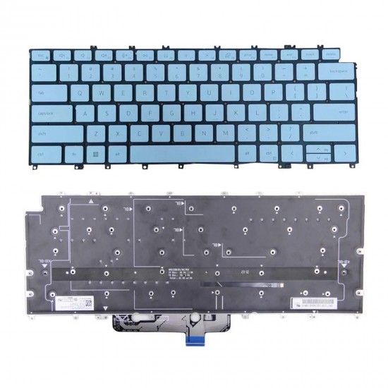Tastatura Laptop, Dell, XPS 13 9315, P153G, P153G001, iluminata, albastru deschis, layout US