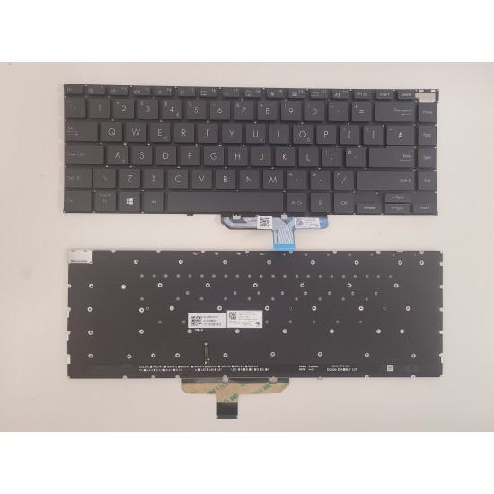 Tastatura Laptop, Asus, ZenBook 14X UM5401R, UM5401RA, UM5401Q, UM5401QA, UM5401U, UM5401UA, iluminata, gri inchis, layout US