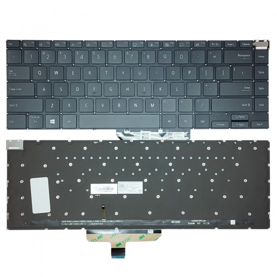 Tastatura Laptop, Asus, ZenBook 14X UM5401R, UM5401RA, UM5401Q, UM5401QA, UM5401U, UM5401UA, iluminata, gri inchis, layout US