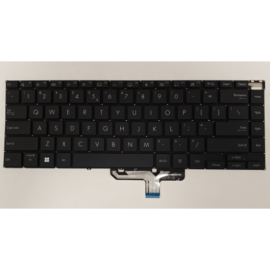 Tastatura Laptop, Asus, ZenBook 14X UM5401R, UM5401RA, UM5401Q, UM5401QA, UM5401U, UM5401UA, iluminata, gri inchis, layout US