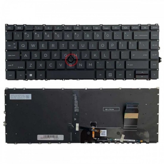 Tastatura Laptop, HP, EliteBook 745 G8, iluminata, cu point sticker, layout US