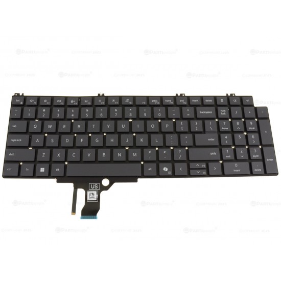 Tastatura Laptop, Dell, Pro Max 16 MC16255, P136F, P136F002, iluminata, neagra, layout US