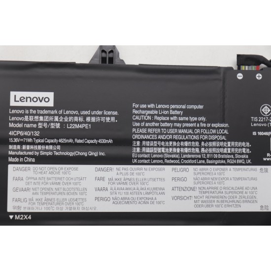 Baterie Laptop, Lenovo, ThinkBook 16 G7 ARP Type 21MW, 4ICP6/40/132, L22M4PE1, 15.36V, 4530mAh, 71Wh
