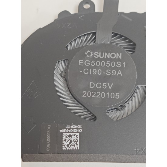 Set coolere Laptop, Dell, Alienware X14 R1, P150G, P150G001, P150G002, P150G003, 0005GP, 0N2MWW, EG50050S1-CJ90-S9A, DC28000YBS0, EG50050S1-CI90-S9A, DC28000YAS0, ND75C85-21F01, DC28000YBD0, ND75C86-21F02, DC28000YAD0, 5V, 0.45A, 2.25W