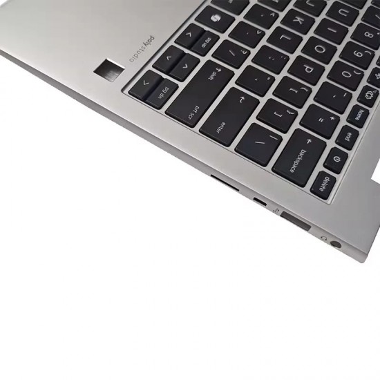 Carcasa superioara cu tastatura palmrest Laptop, HP, EliteBook 830 G11, 835 G11, N92331-001, N92331-B31, 6070B2224301, iluminata, argintie, layout US