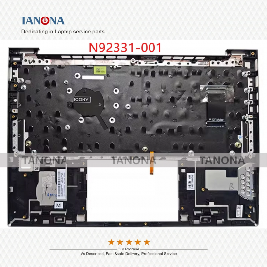 Carcasa superioara cu tastatura palmrest Laptop, HP, EliteBook 830 G11, 835 G11, N92331-001, N92331-B31, 6070B2224301, iluminata, argintie, layout US