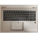 Carcasa superioara cu tastatura palmrest Laptop, HP, EliteBook 665 G11, N95987-001, 3AD520000, 3BD520000, iluminata, argintie, layout US