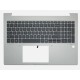 Carcasa superioara cu tastatura palmrest Laptop, HP, EliteBook 665 G11, N95987-001, 3AD520000, 3BD520000, iluminata, argintie, layout US