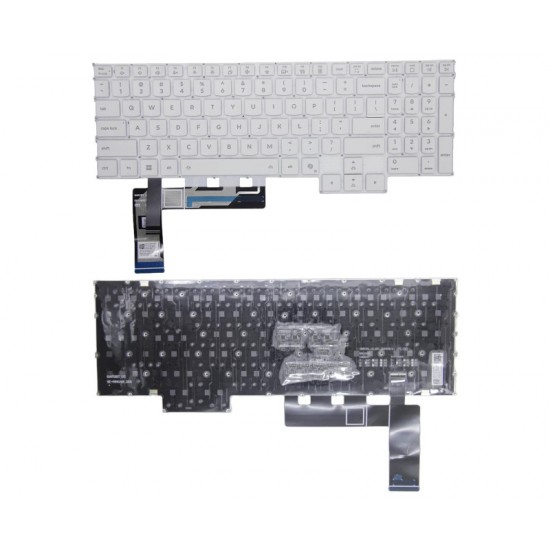 Tastatura Laptop, Lenovo, Legion Pro 5 16IAX10 Type 83F3, iluminata, RGB Per Key, 24 pini, alba, layout US