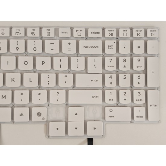 Tastatura Laptop, Lenovo, Legion 5 15IRX10 Type 83LY, iluminata, conector 4 pini, alba, layout US