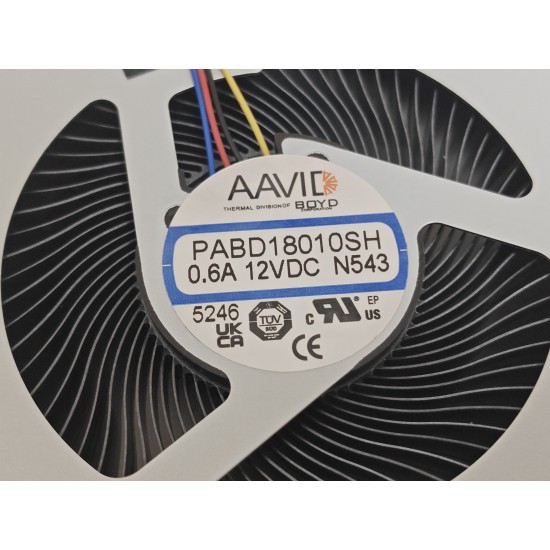 Cooler placa video Laptop Gaming, MSI, CreatorPro X18 HX A14VMG, A14VKSG, MS-1822, PABD18010SH-N543, N519, N532, E330402880B22, 12V, 0.6A, GPU