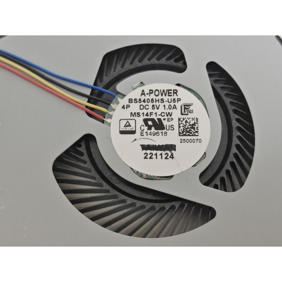 Cooler procesor Laptop, MSI, Summit E14 Flip Evo A12MT, A13MT, MS-14F1, BS5405HS-U5P, MS14F1-CW, 2500070, 5V, 1A