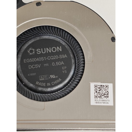 Cooler procesor Laptop, Huawei, MateBook X Pro MRGF-16, EG50040S1-CQ20-S9A, SOL51690070, ND65C34-21A03, 5V, 0.5A, CPU