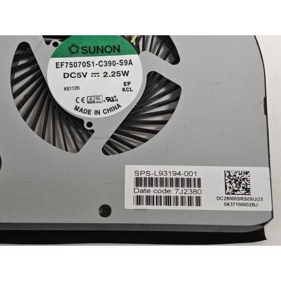 Cooler Laptop, HP, Envy M6-P, 812682-001, 818401-001, 818735-001, EG75070S1-C390-S9A, DC28000G7S0, DFS541105FC0T, DC28000G7F0, 5V, 0.5A