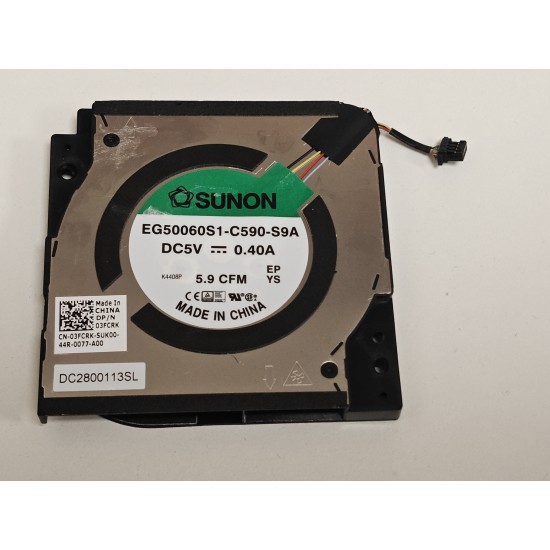 Cooler procesor Laptop, Dell, Precision 5470, P154G, P154G001, P154G002, 3FCRK, 03FCRK, EG50060S1-C590-S9A, DC2800113SL, ND75C89-21F21, DC2800113DL, 5V, 0.4A, CPU
