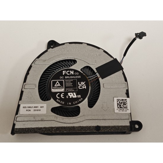 Cooler procesor Laptop, Dell, Inspiron 16 Plus 7630, P125F, P125F004, WMXW4, 0WMXW4, DFS5K12114262C-FQ92, 023.100U1.0001, B6008ASHNF2200TN, 023.100U1.0011, pentru RTX3050/4050, 5V, 0.5A, CPU