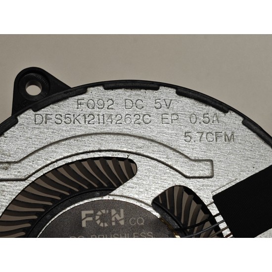 Cooler procesor Laptop, Dell, Inspiron 16 Plus 7630, P125F, P125F004, WMXW4, 0WMXW4, DFS5K12114262C-FQ92, 023.100U1.0001, B6008ASHNF2200TN, 023.100U1.0011, pentru RTX3050/4050, 5V, 0.5A, CPU