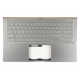 Carcasa superioara cu tastatura palmrest Laptop, Asus, ZenBook 15 UX533F, UX533FD, UX533FN, UX533FTC, 90NB0JX2-R31UI0, 90NB0JX2-R31UA0, 90NB0JX2-R31US0, 13NB0JX2AM0241, 13N1-62A0A41, UX533FD-2S, iluminata, argintie, layout US