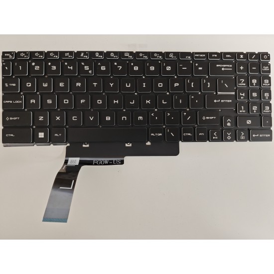 Tastatura Laptop Gaming, MSI, 15H C13M, MS-15H4, iluminata, RGB Per Key, 40 pini, neagra, layout US